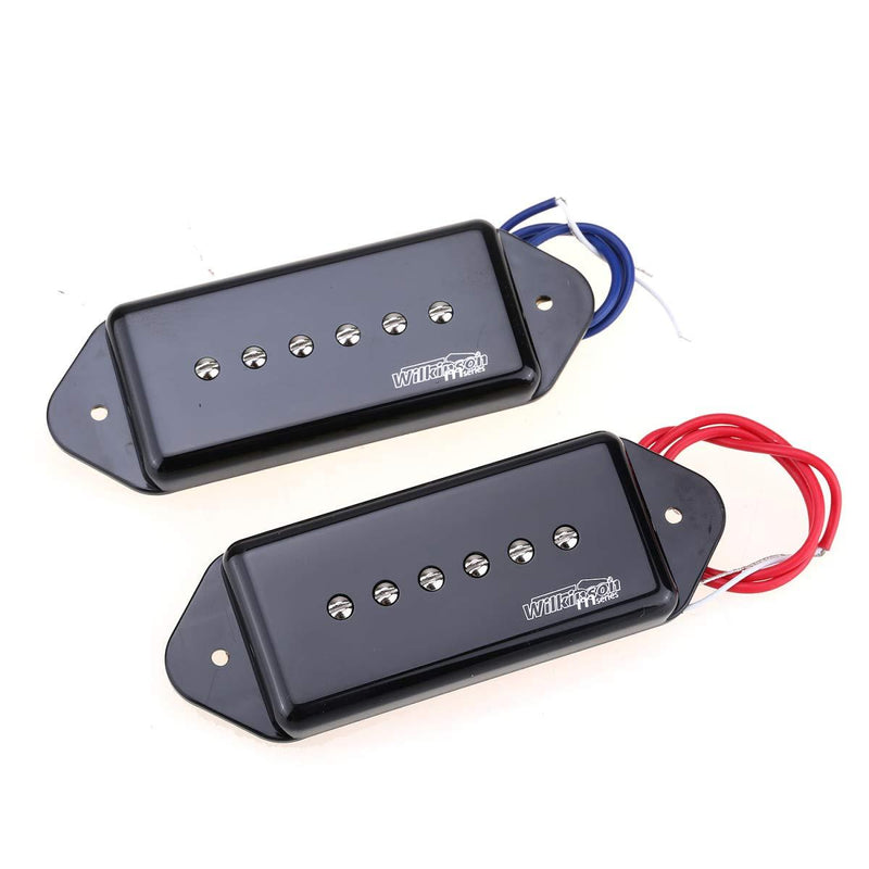 Wilkinson Low Gauss Iconic Sound Ceramic P90 Dogear Style Single Coil Pickups Set for SG/LP Electric Guitar, Black