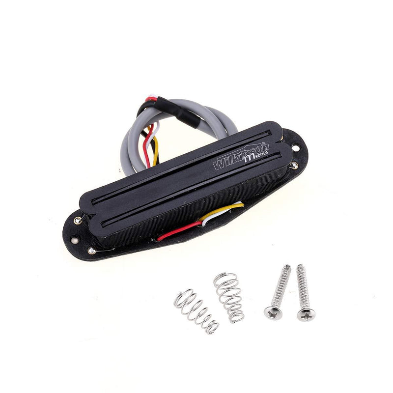 Wilkinson Low Gauss Hot Rail Ceramic Single Coil Sized Humbucker Middle Pickup for Strat Electric Guitar, Black Rail