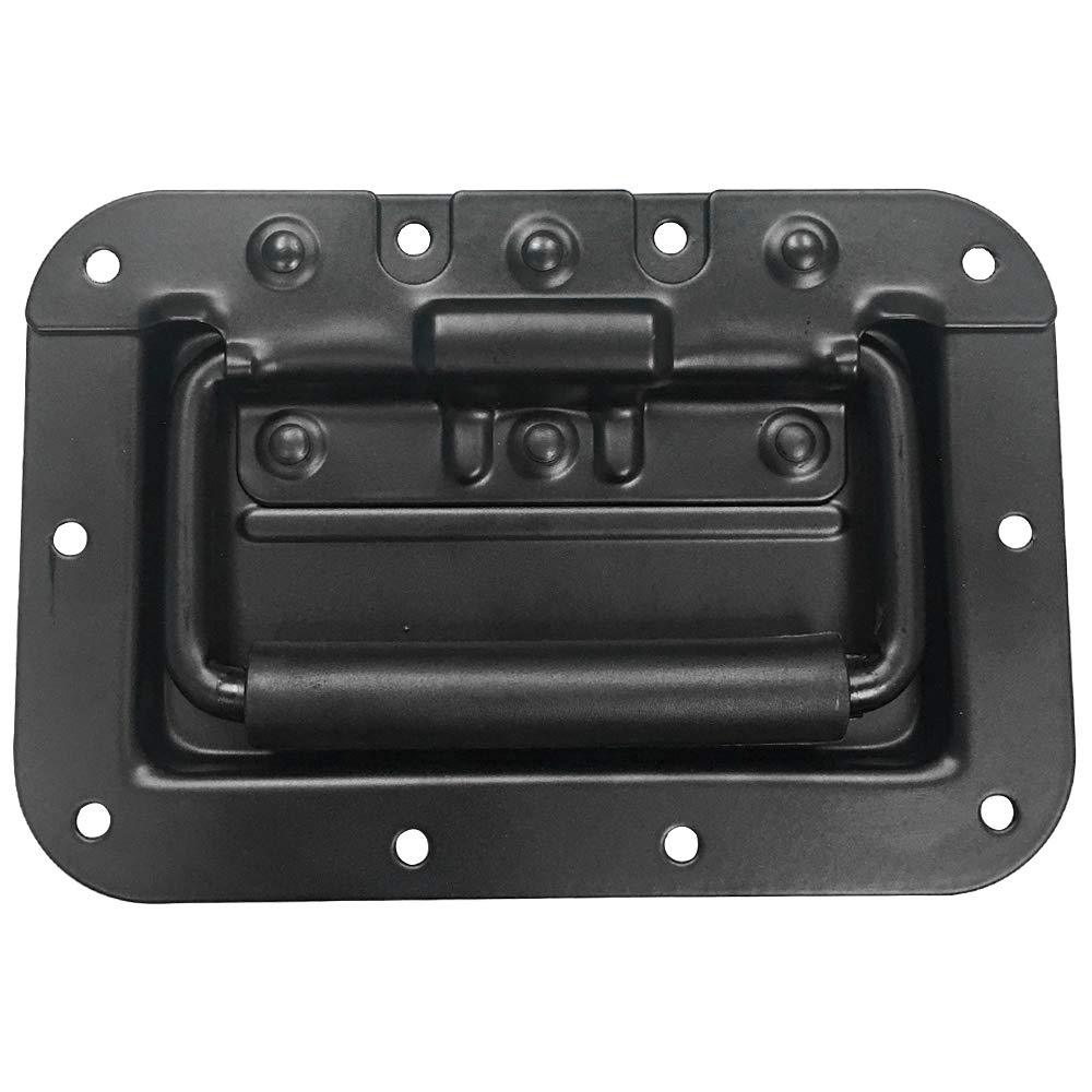 [AUSTRALIA] - Seismic Audio - SARHW09 - Black Mid-Size Recessed Spring Loaded Handle for PA/DJ Speaker Cabinet Gear Rack Case Pedal Board 