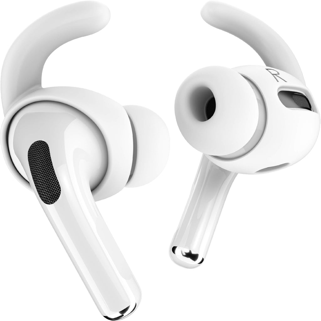 Proof Labs 3 Pairs AirPods Pro Ear Hooks Covers [Added Storage Pouch] Accessories Compatible with Apple AirPods Pro (White) White
