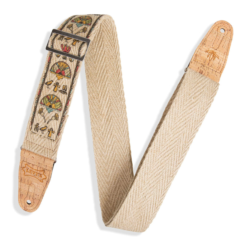 Levy's Leathers 2" Wide Vegan Friendly Hemp Webbing Guitar Strap; Egyptian Pattern (MH8P-004)