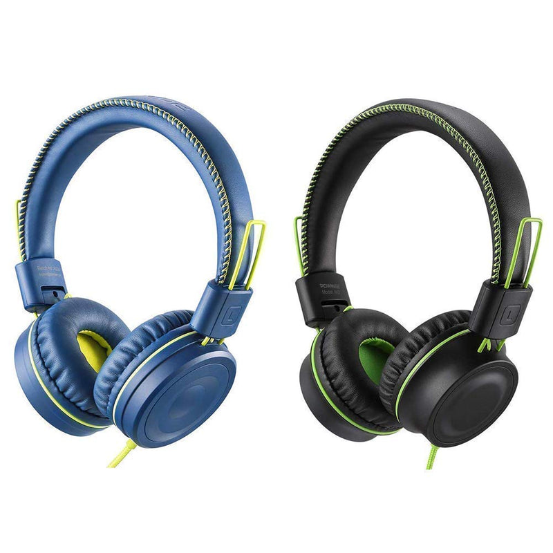 POWMEE Bundle M1&M2 Kids Headphones Wired Headphone for Kids,Foldable Adjustable Stereo Tangle-Free,3.5MM Jack Wire Cord On-Ear Headphone for Children