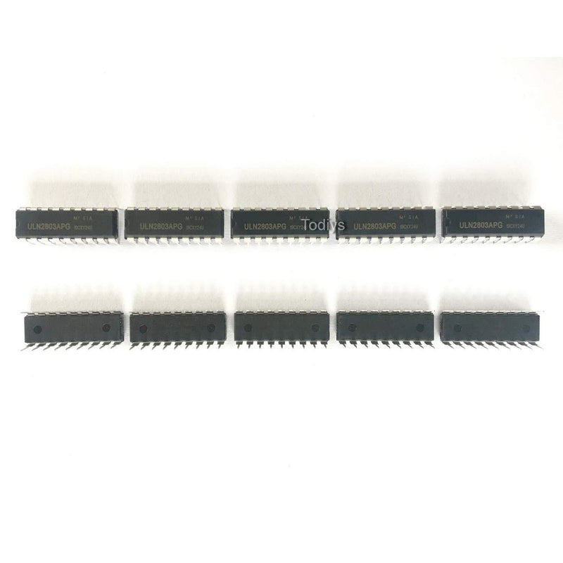 Todiys New 10Pcs for ULN2803 ULN2803A ULN2803AN NTE2018 M54585P DIP-18 Transistor Array-8 NPN Darlington Drive 8-Channel ULN2803APG