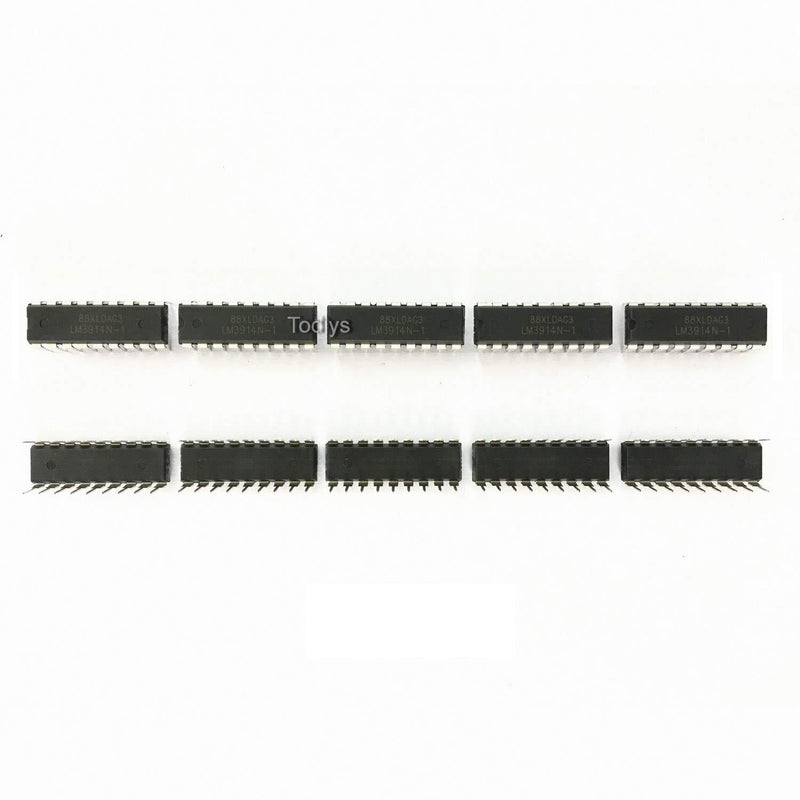 Todiys New 10Pcs for LM3914 LM3914N DIP-18 LED Bargraph Display Driver IC Chip LM3914N-1