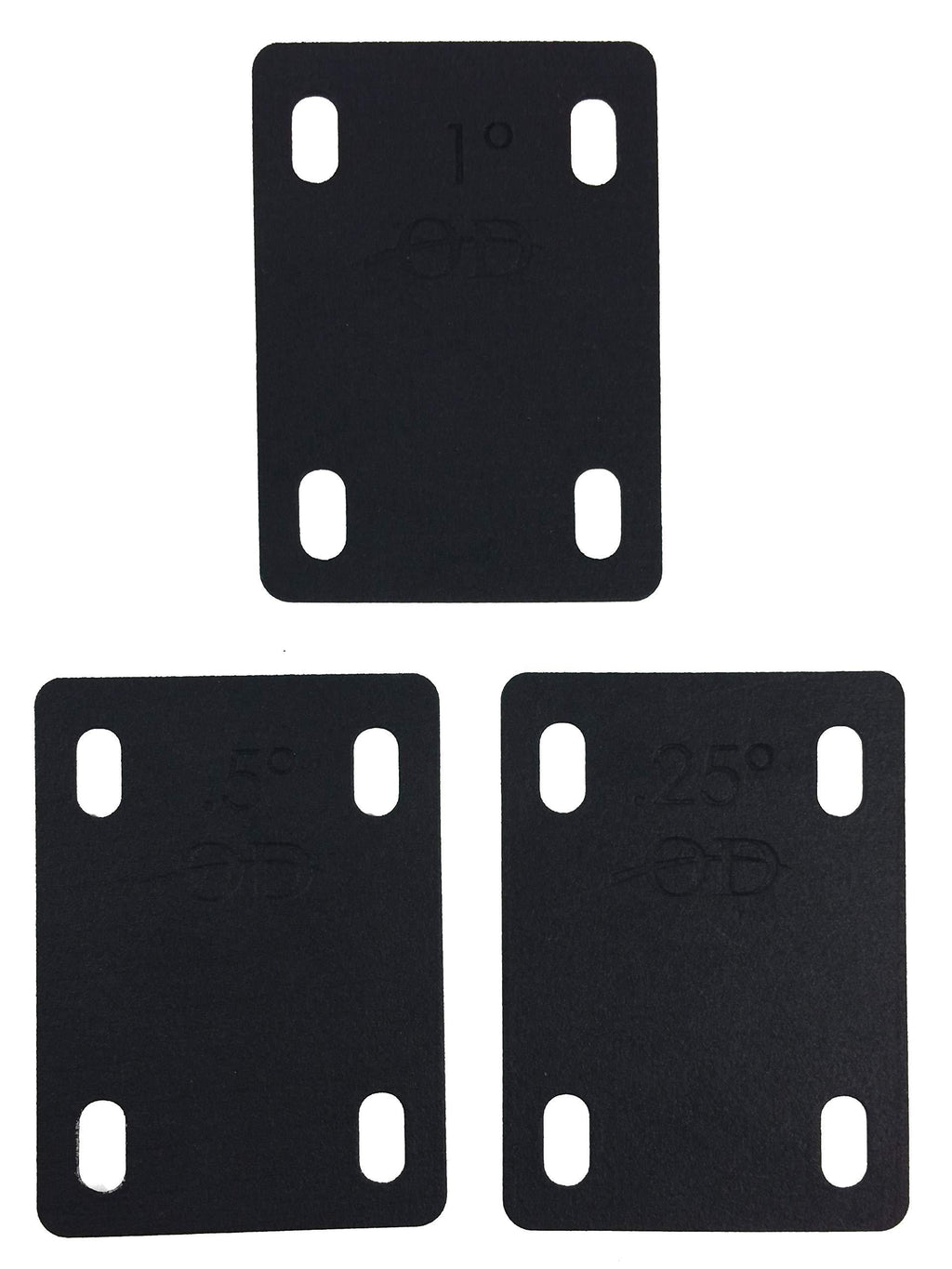 Outback Designs Guitar Neck Shims – Durable Bolt-On Neck Plate for Guitar and Bass Repair – Protective Guitar Neck Gasket made from Flexible Nylon – 0.25°, 0.5°, and 1°Degree Guitar Shims - Set of 3 Black