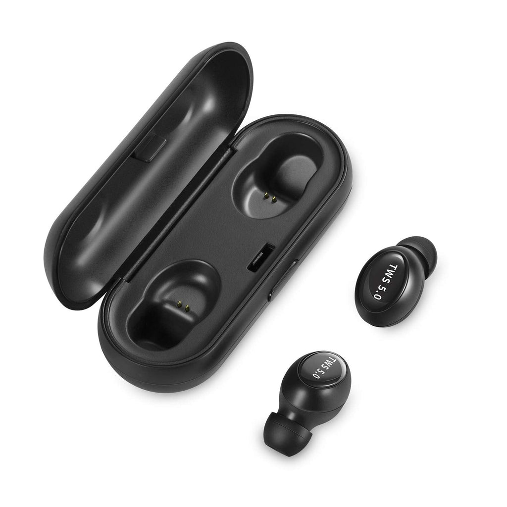 5.0 TWS Wireless Headphones with Charging Case, KG Bluetooth Earphones in-Ear Built in Mic Earbuds Wireless Portable Built-in Mic, Easy-Pair, Voice Control Sports Earphone Gaming Earbuds- Black