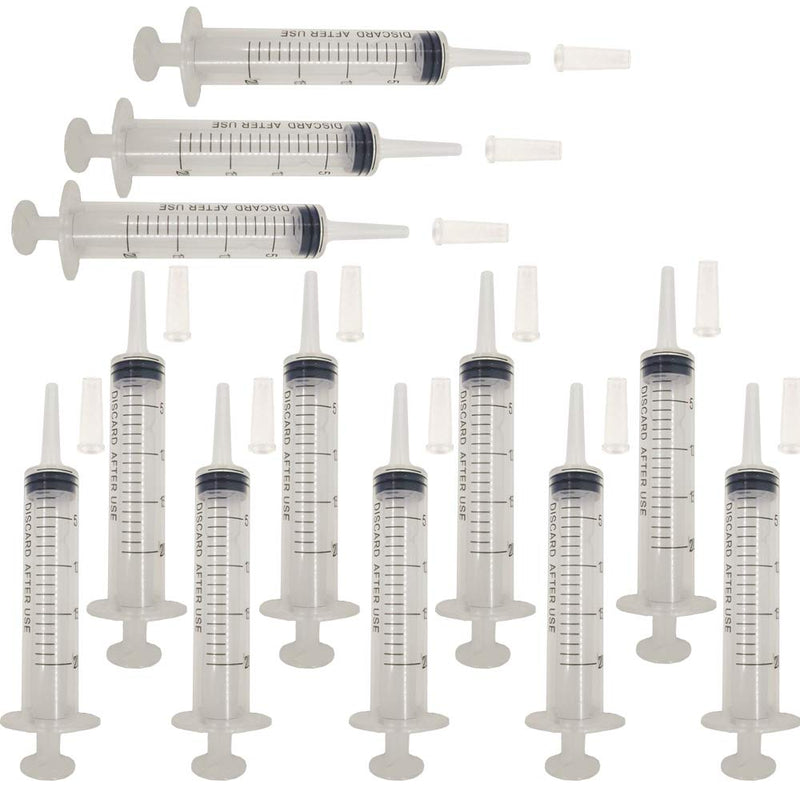 15 Pack 20ml Plastic Syringe with Caps Measurement, ZONPEN Suitable for Scientific Labs Multiple Uses Refilling and Measuring Liquids, Feeding Pets, Garden Watering, Oil or Glue Applicator