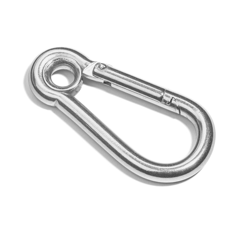 Premier Stainless Solutions 1/4" Stainless Steel Spring Snap Hooks with Eyelets, T316 Marine Grade - Lot of 5 1/4 Inch