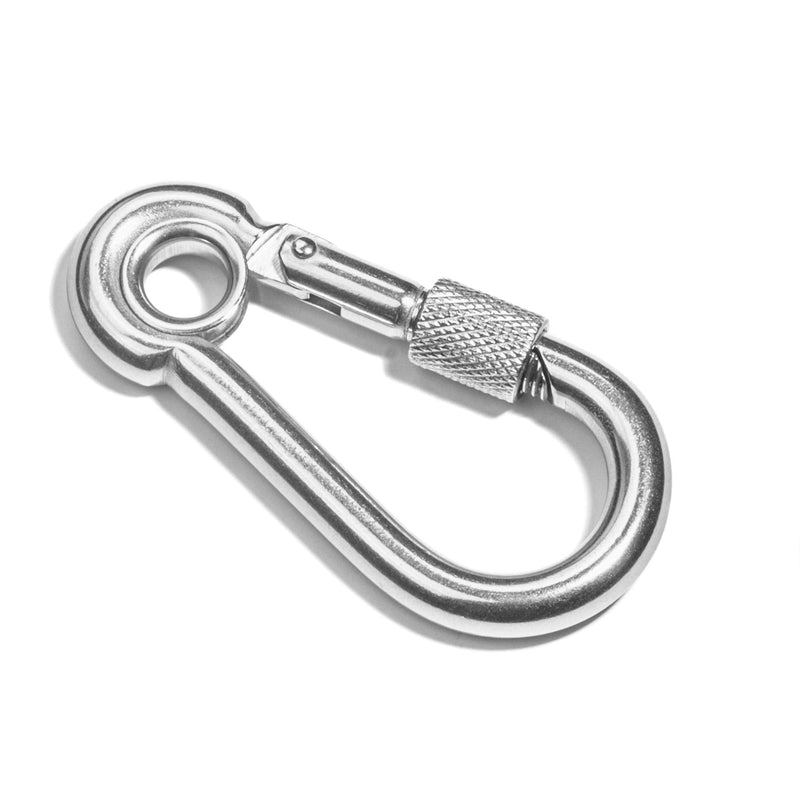 Premier Stainless Solutions 1/4" Stainless Steel Spring Snap Hooks with Eyelets and Screw Nuts, T316 Marine Grade - Lot of 5 1/4"