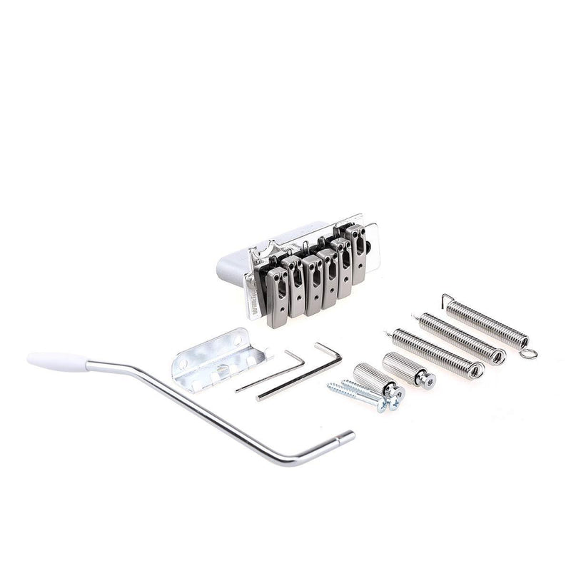 Wilkinson 52.5mm (2-1/16 inch) Individual Saddle Full Block ST Guitar Tremolo Bridge Pop-In Arm 2-Point for Squier/Mexico Fender Strat, Chrome