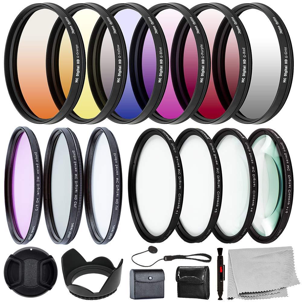 Ultimaxx 67MM Complete Lens Filter Accessory Kit for Lenses with 67MM Filter Size: 6PC Gradual Color Filter Set + UV CPL FLD Filter Set + Macro Close Up Set (+1 +2 +4 +10)