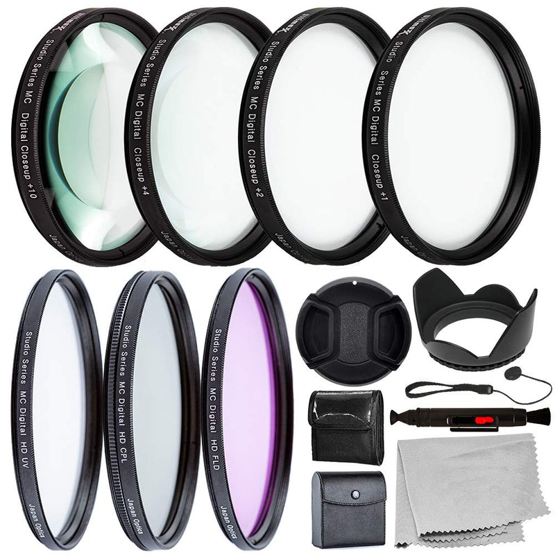 Ultimaxx 82MM Complete Lens Filter Accessory Kit for Lenses with 82MM Filter Size: UV CPL FLD Filter Set + Macro Close Up Set (+1 +2 +4 +10)