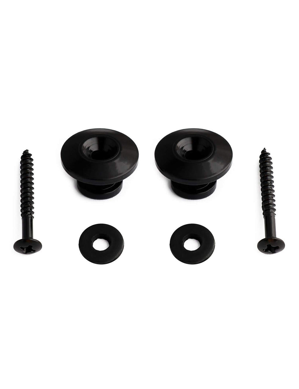 Metallor Guitar Strap Locks and Buttons End Pins with Mounting Screws and Washers for Electric Guitar Bass Acoustic Guitar Ukulele Mandolin Black.