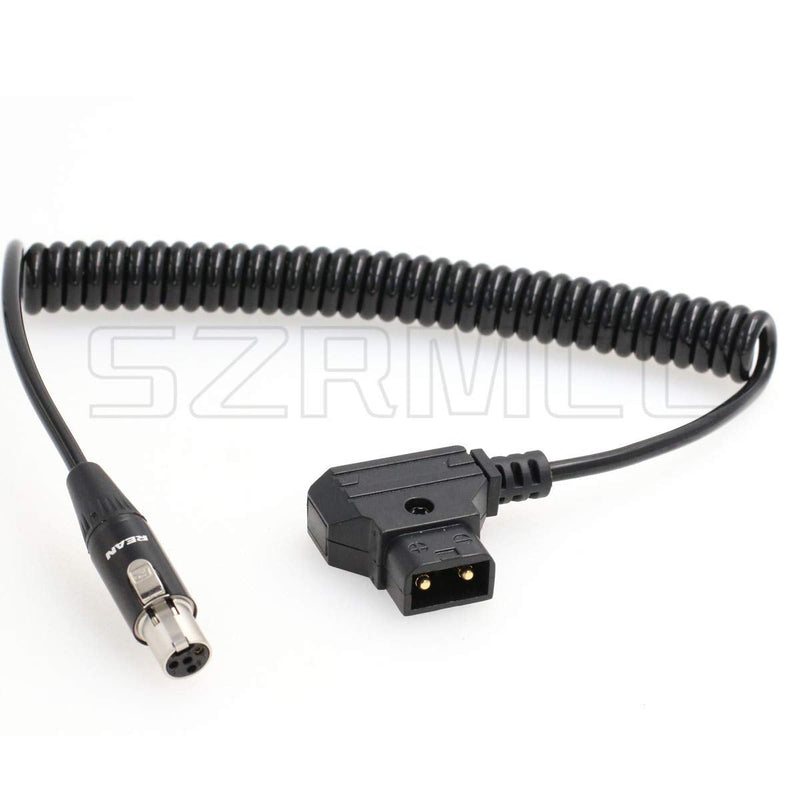 SZRMCC TVLogic VFM Monitor Alphatron EVF Coiled Power Cable D-tap 2 Pin Male to Mini XLR 4 Pin Female Coiled Cable