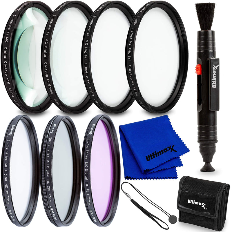 Ultimaxx 40.5MM Complete Lens Filter Accessory Kit for Lenses with 40.5MM Filter Size: UV CPL FLD Filter Set + Macro Close Up Set (+1 +2 +4 +10)