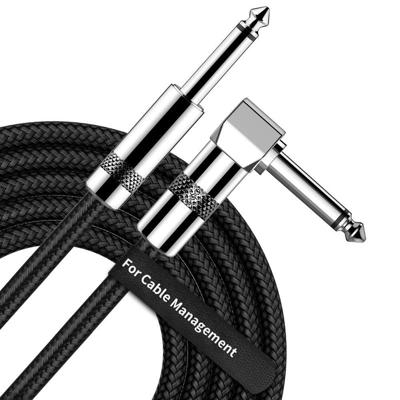 [AUSTRALIA] - Guitar Cable 10FT Right Angle 1/4 Inch TS to Straight 1/4 Inch TS Electric Guitar and Bass Audio Cord Professional Instrument Cable for Electric Guitar, Bass, Keyboard, Amplifier, Pro Audio 