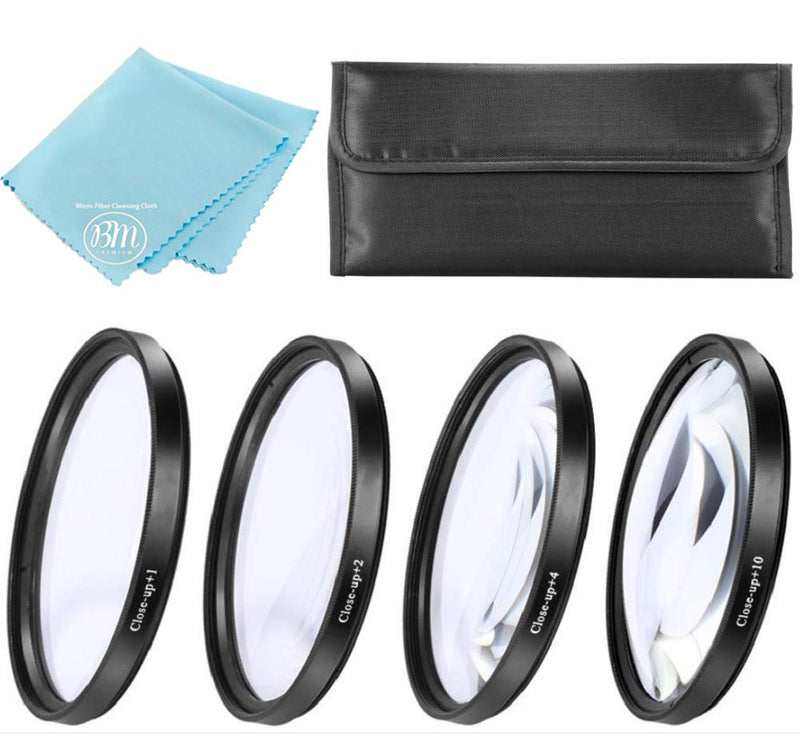 37mm Close-Up Filter Set (+1, 2, 4 and +10 Diopters) for Canon HF W10, HF W11, Olympus Pen E-PL10, OM-D E-M10 Mark IV, Panasonic Lumix DC-G100 with 12-32mm, Vario PZ 14-42mm, Lumix G 42.5mm Lens