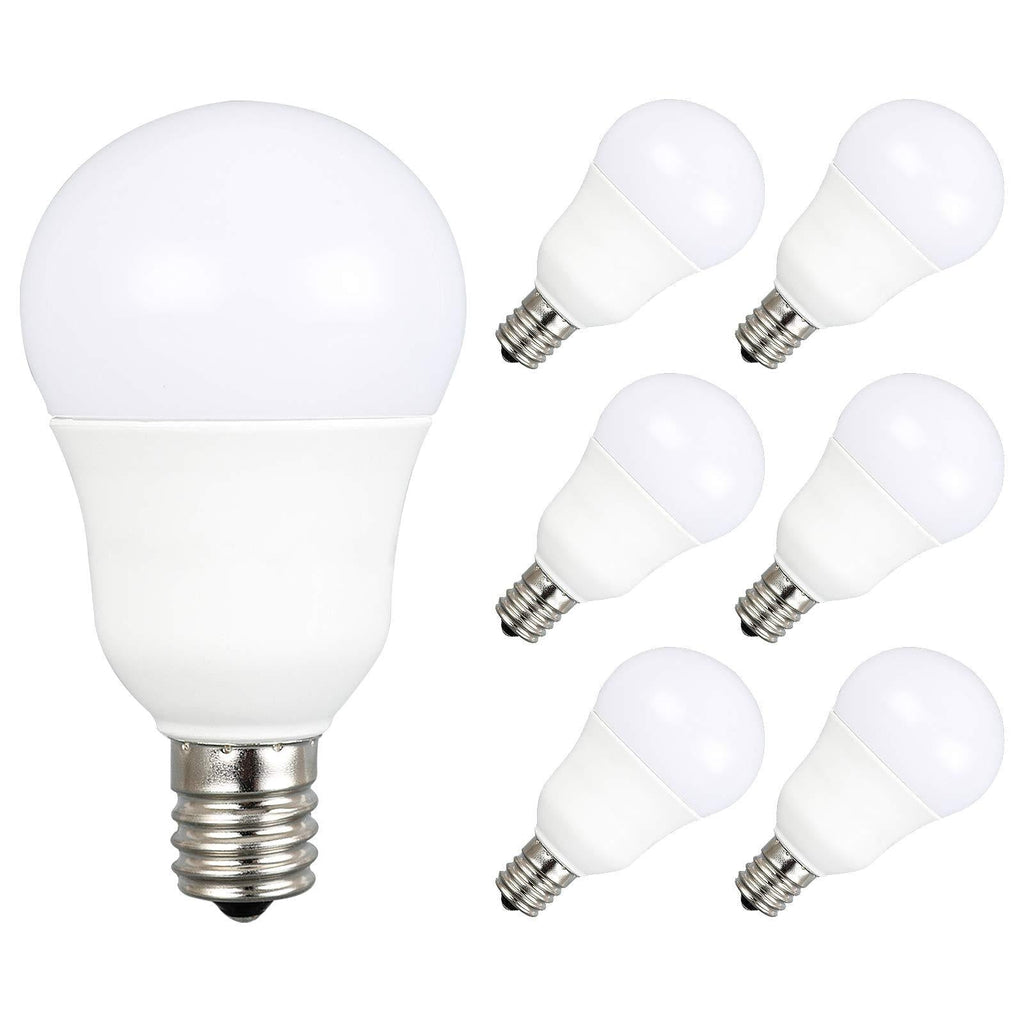 Yueximei E17 Globe Light Bulb, 5 Watt 40W Equivalent, 3000K Soft White, 450LM,Slender G14 LED Bulbs for Ceiling Fan, Chandelier Lighting, Not Dimmable, Pack of 6 5w 6Pack