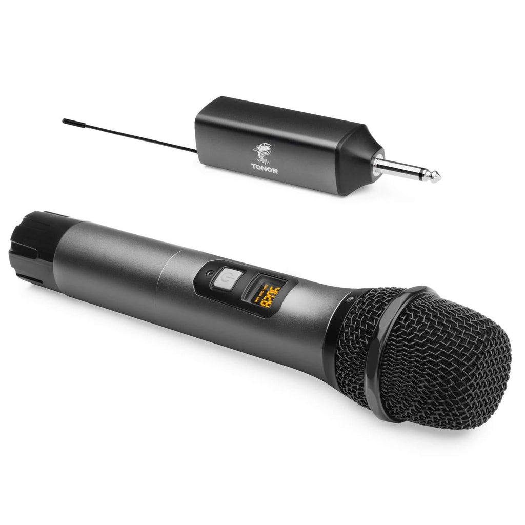 [AUSTRALIA] - Wireless Microphone, TONOR UHF Metal Cordless Handheld Mic System with Rechargeable Receiver, for Karaoke, Singing, Party, Wedding, DJ, Speech, Class Use, 200ft (TW-620) 