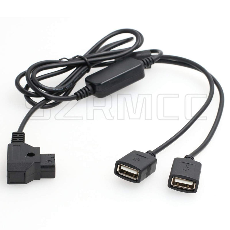 SZRMCC D-Tap to Double USB 5V 2A Conversion Power Cable for Mobile Phone iPad or Pad Device