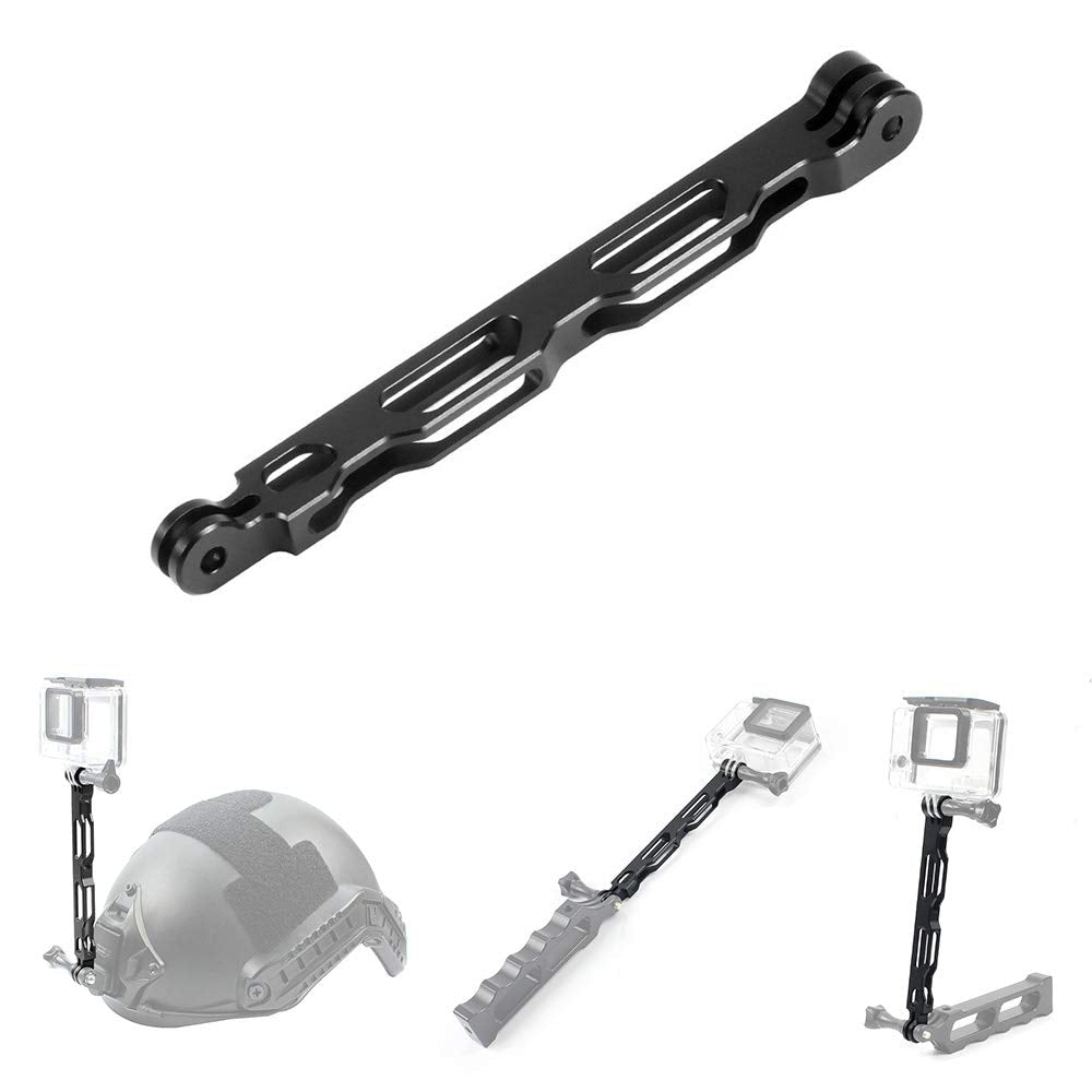 Hooshion Aluminium Alloy Helmet Mount Extension Metal Extension Pole Helmet Extension Arm Bracket Extension Stick for Gopro Hero 8/7/6/5/4/3 Action Camera XiaoYi Camera