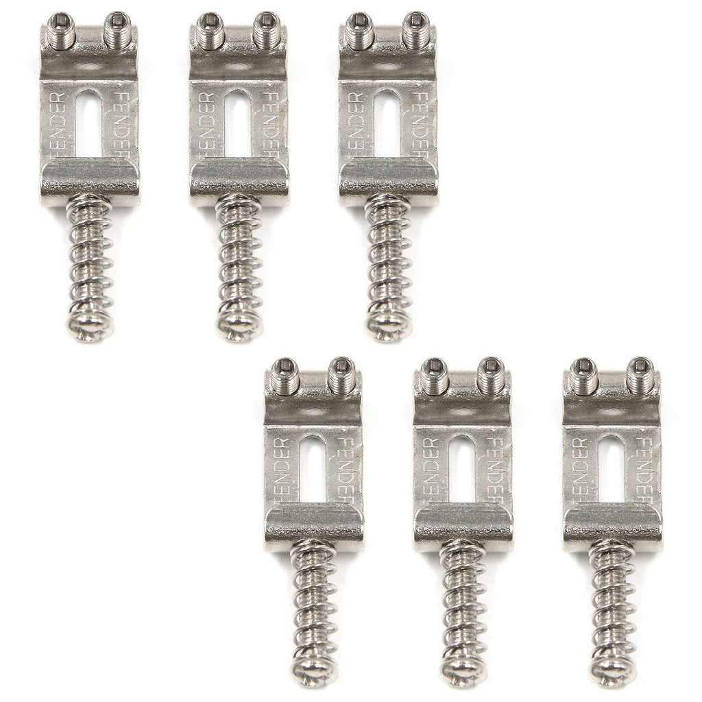 Geesatis 6 pcs Roller Tremolo Bridge Saddles for Strat Stratocaster and Tele Telecaster Electric Guitars, Nickel, Silver