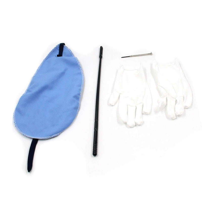 FarBoat 5Pcs Flute Cleaning Kit, Flute Cleaning Rod, Cleaning Cloth, Screwdriver, Gloves, Care Tools for Flute Piccolo