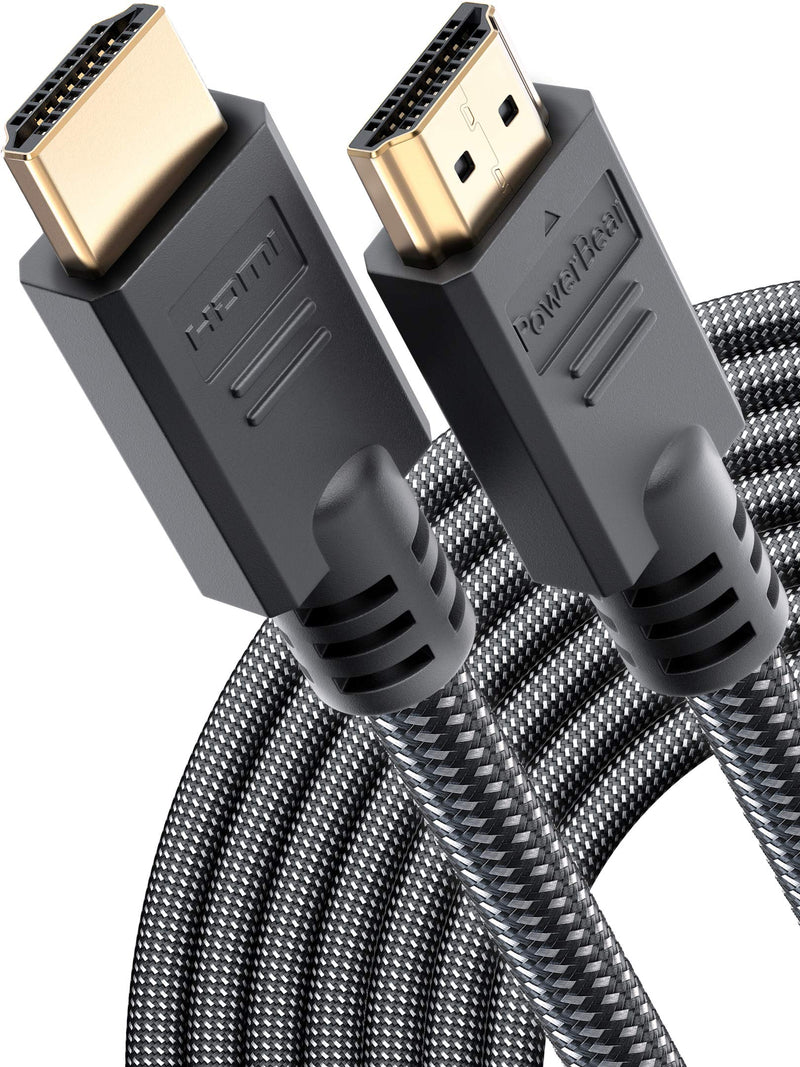 PowerBear 4K HDMI Cable 30 ft | High Speed, Braided Nylon & Gold Connectors, 4K @ 60Hz, Ultra HD, 2K, 1080P & ARC Compatible | for Laptop, Monitor, PS5, PS4, Xbox One, Fire TV, Apple TV & More 30 Feet 1