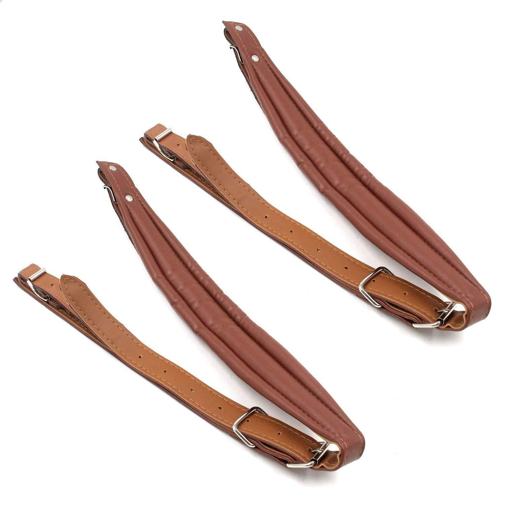 FarBoat 2Pcs Accordion Shoulder Straps for 16-120 Bass Soft Adjustable Leather PU Straps (Brown) brown