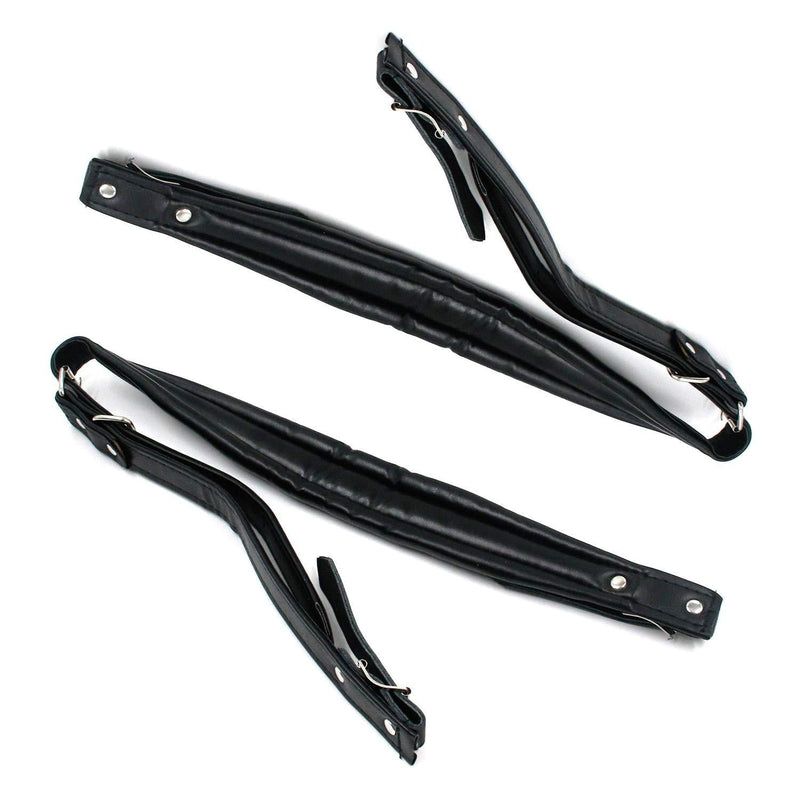 FarBoat 2Pcs Accordion Shoulder Straps for 16-120 Bass Soft Adjustable Leather PU Straps (Black) black