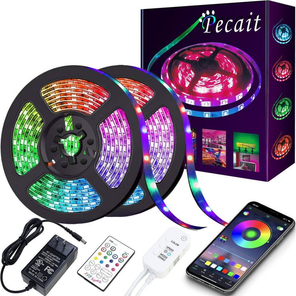 [AUSTRALIA] - LED Strip Lights, 32.8ft Bluetooth App Control Waterproof Tape Lights Color Changing 5050 RGB Music Sync Strip Lights with Remote for Bedroom, TV, Party, Home Decoration 
