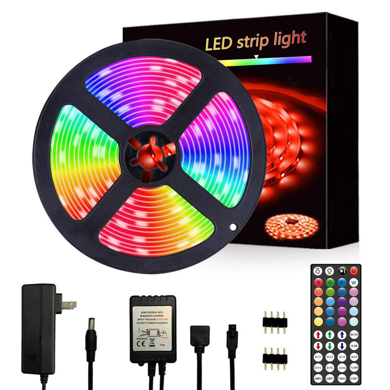 [AUSTRALIA] - Segrass 16.4ft 5050 RGB Led Strip Lights，5M 150 LEDs Rope Lights, IP20 Non Waterproof Color Changing with 20 Colors 8 Light,LED Light Strips Kit with 44 Keys IR Remote Controller and 12V Power Supply 