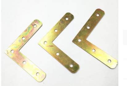 JCBIZ 12pcs 70mm x 70mm x1mm Iron L Shape Corner Brace Flat Mending Plates Brackets