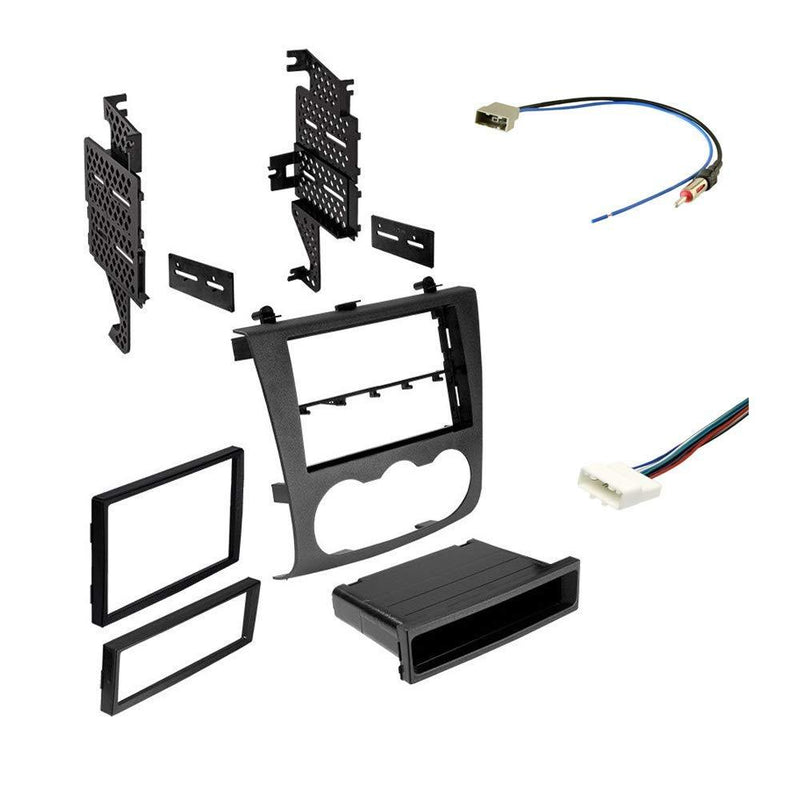 Single or Double DIN Radio Dash Kit for 2007-2012 Nissan Altima Sedan Or Coupe with Antenna Adapter & Wiring Harness