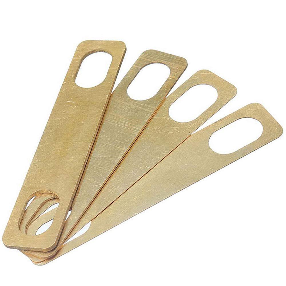 Tzong 4pcs Guitar Neck Shims 0.2mm 0.5mm 1mm Thickness Brass Shims for Electric Guitar Bass Luthier Tools