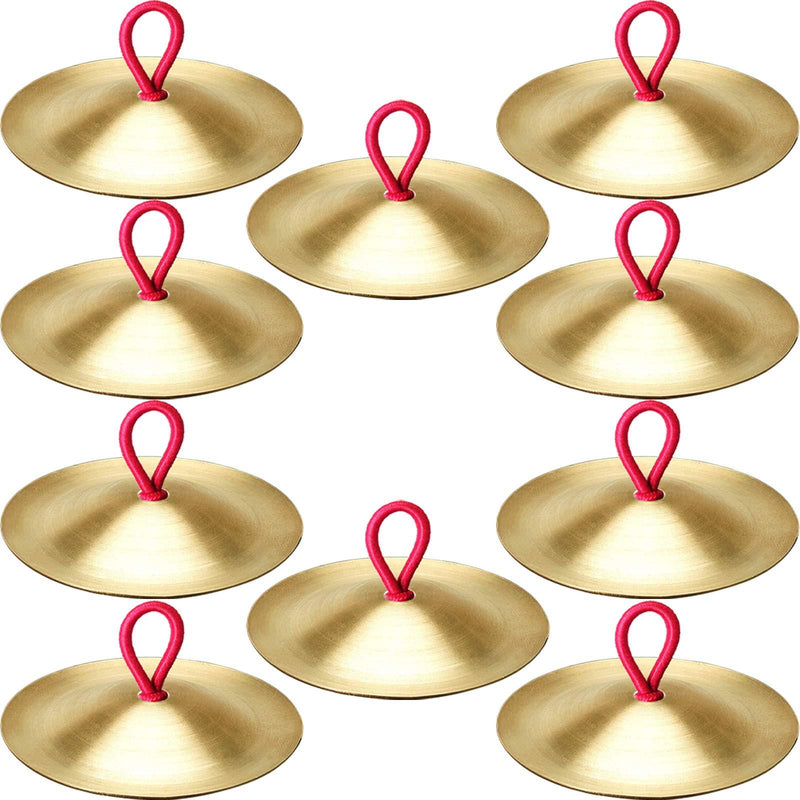 10 Pieces Finger Cymbals Belly Dancing Finger Gold Musical Instrument for Dancer Ball Party