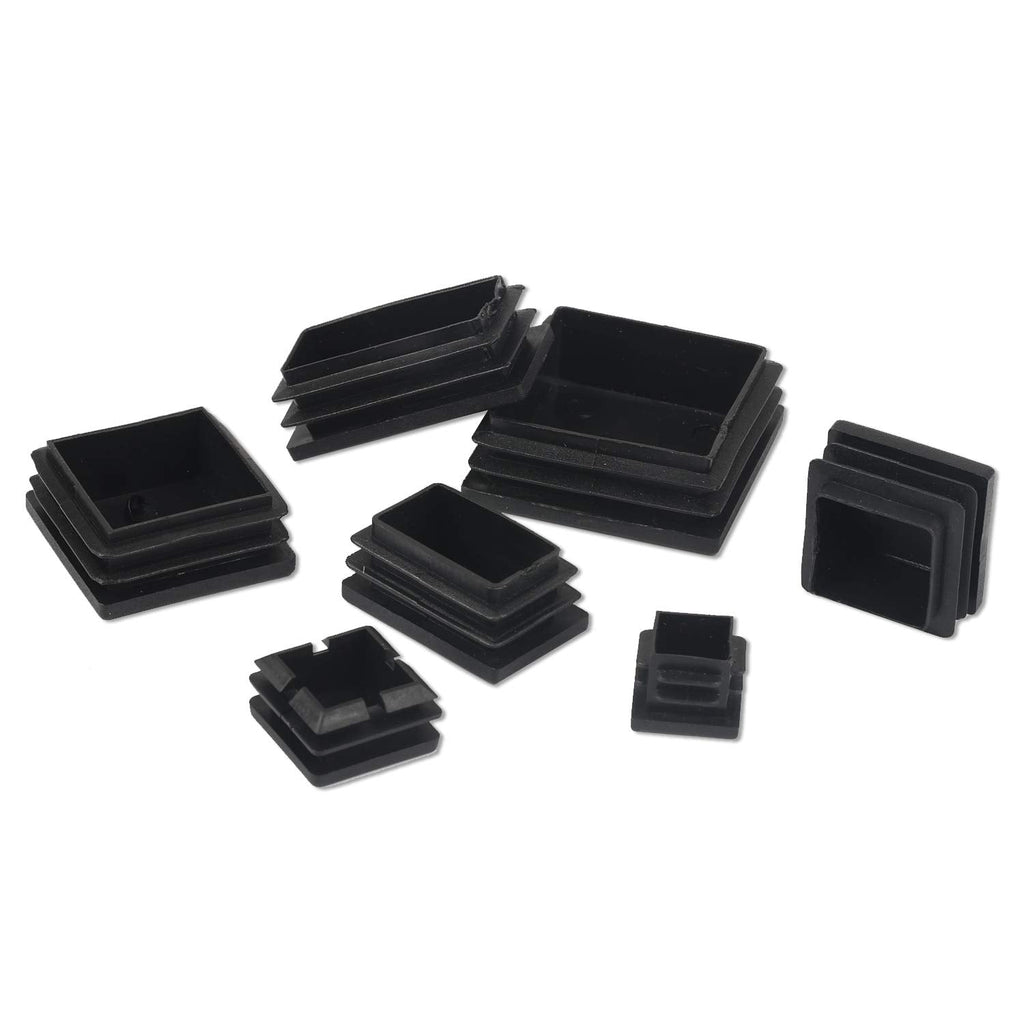 68 Pieces Mixed Sizes Square Plastic Plugs,Glide Insert Pipe Tubing End Cap,Square Plastic Tubing Plug, Durable Chair Glide for Chair Table Stool Leg,Pipe,Square Stainless Steel Tubing,Tube Pipe Hole