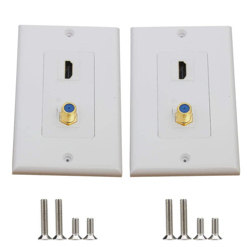 MOAVEQ HDMI Coax Wall Plates with HDMI Keystone Jack and F Type Insert (2Pack, HDMI+F) 2