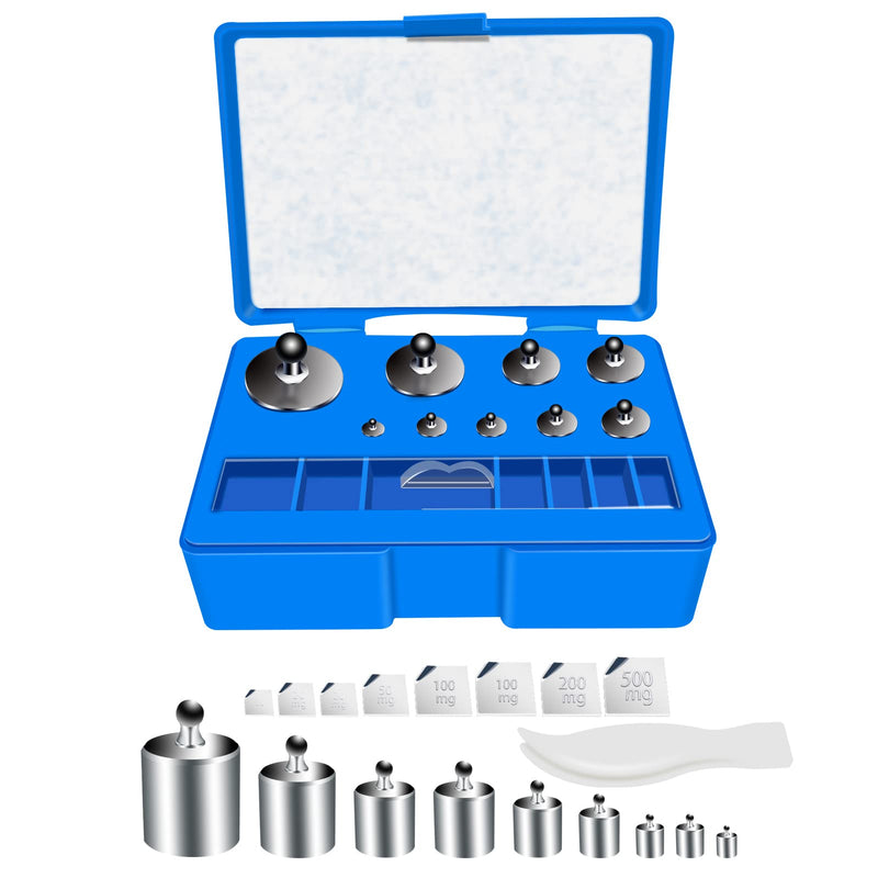 17 Pcs Calibration Weights Set, 10mg-100g Grams Weights Calibration, Precision Stainless Steel Calibration Weight Kit, Scale Calibration Weight Kit for Digital Balance Scale, Jewellery Scale