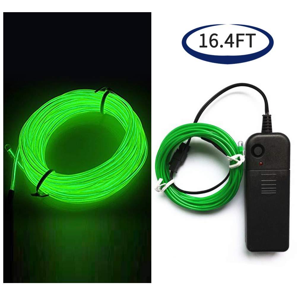 [AUSTRALIA] - FAVOLCANO EL Wire 16.4ft/5M Glow Neon Lights Kit Portable Battery Operated for DIY Decoration (Green) 