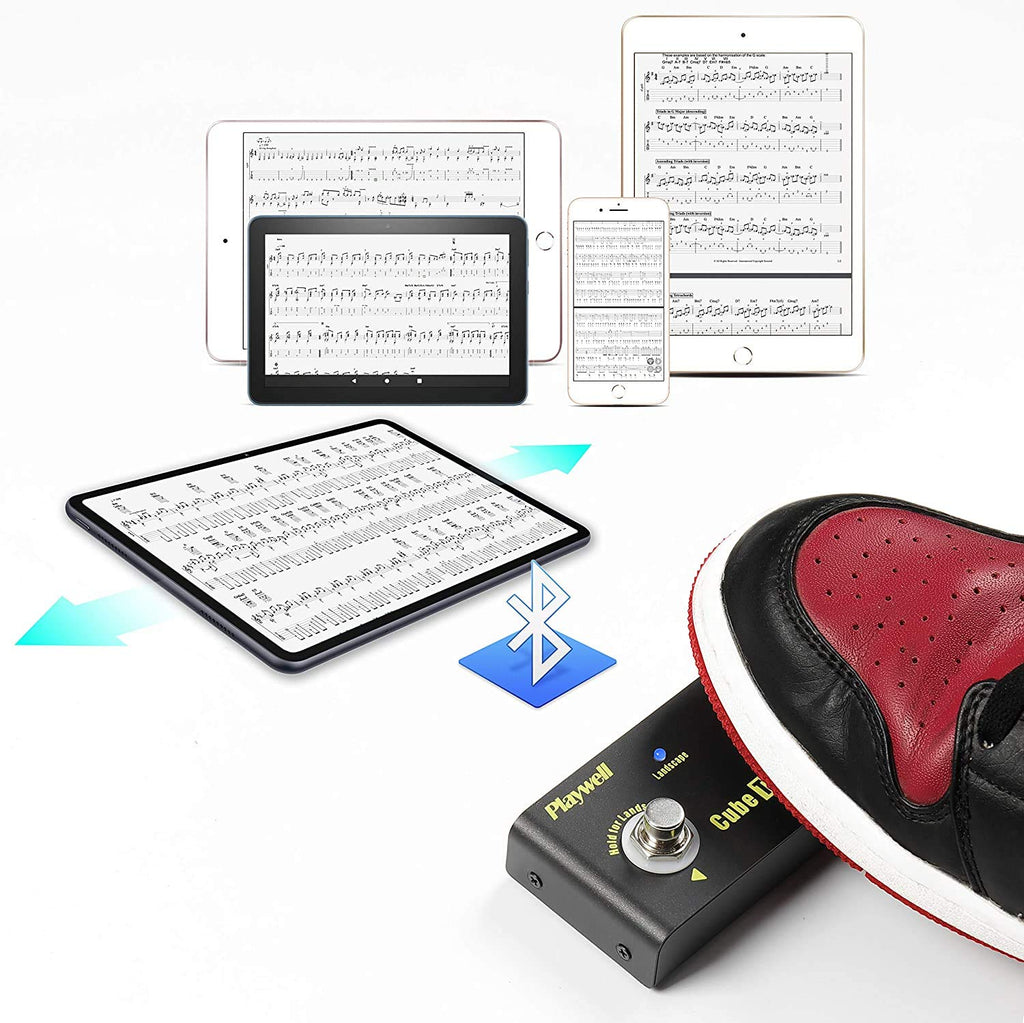 Music Page Turner for Tablets - Connected by Bluetooth for Flip Pages from Music Software - Controlled by Foot Switch - IOS and Android System Support