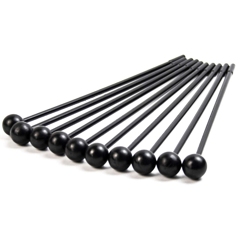 Framendino, 10 Pack Plastic Bell Mallets Solid Drum Percussion Sticks Hammer for Drum Chime Xylophone 11 Inch Long Black