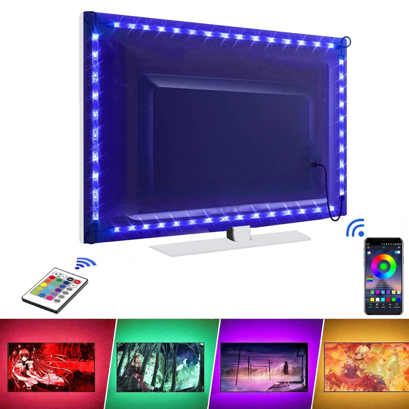 [AUSTRALIA] - LED TV Backlight 13.2ft for 56-75in TV LED Strip Lights with Remote & App Control TV Backlight with 16 Color Changing 4 Modes, USB Powered 
