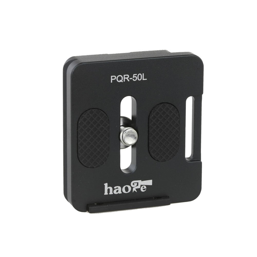 Haoge PQR-50L 50mm Universal Camera Quick Release Plate with Retractable Lip Flange for Arca Swiss Standard Tripod Ball Head Ballhead Clamp