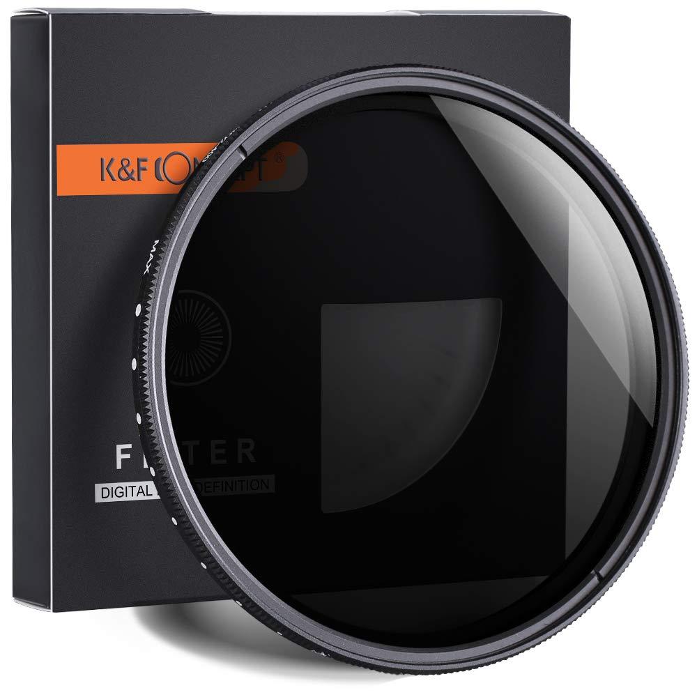 K&F Concept - 43mm ND Fader Variable Neutral Density Adjustable ND Filter ND2 to ND400 (43mm ND 2-400) 43mm ND 2-400