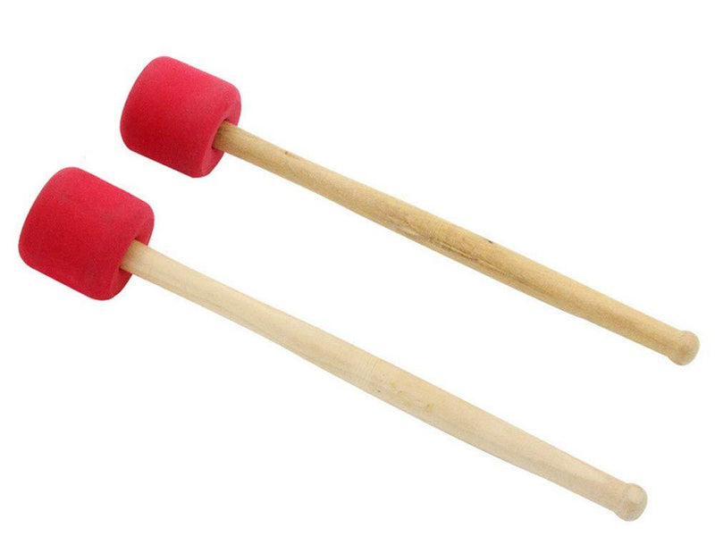 Tzong 2Pcs Red Foam Mallet Drum Mallets Sticks Drumstick Instrument