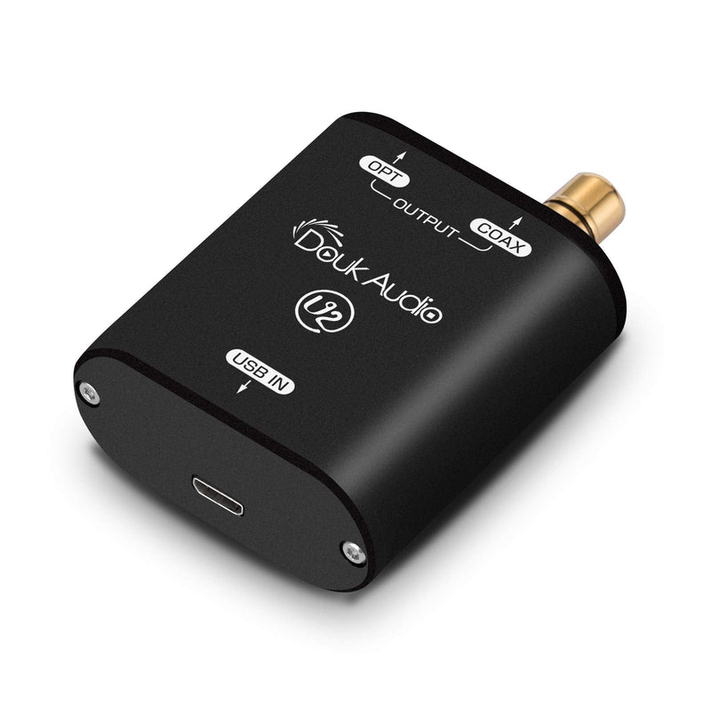 Douk Audio U2 XMOS XU208 Digital Interface, USB to TOSLINK Coaxial/Optical Audio Adapter, for DAC/Preamp/Amplifier, Support PCM & DSD64