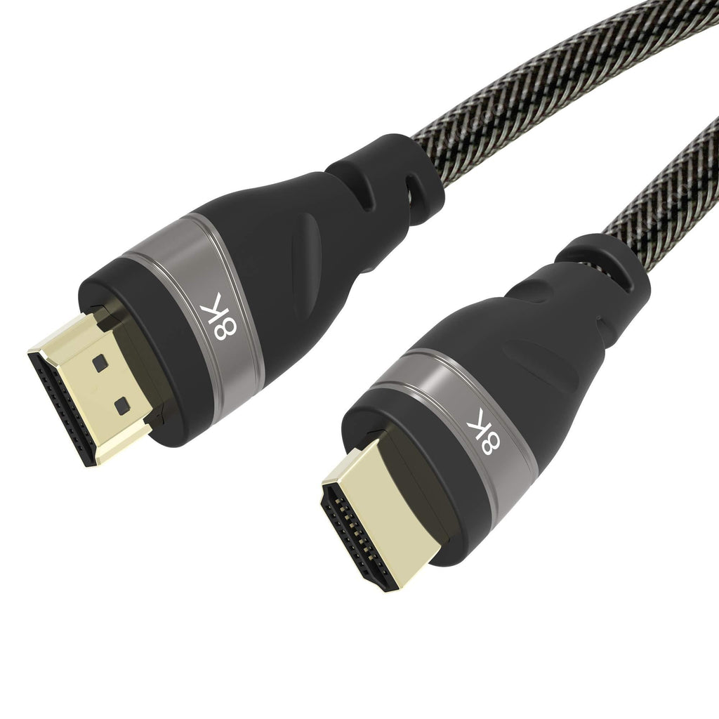 AKKKGOO 8K HDMI Cable 10ft HDMI 2.1 Cable Real 8K, High Speed 48Gbps 8K(7680x4320)@60Hz, 4K@120Hz DTS-HD, HDCP 2.2, 4:4:4 HDR, eARC Compatible with Apple TV, Samsung QLED TV (3M) 10ft/3m