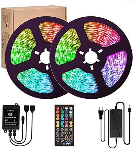 [AUSTRALIA] - Daufri LED Strip Lights Music Sync with 3 Music Modes 4 time Modes 5050 RGB Color Changing IP65 Waterproof 40 Keys IR Remote 32.8 Feet 10M 12V Power Supply for Bar Party Bedroom TV Wall Kitchen Yard 