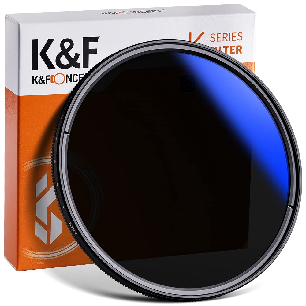 K&F Concept 52mm Variable Neutral Density Filter ND2 to ND400(9 Stop) Fader Adjustable ND Lens Filter, Ultra-Slim/Multi Coated for Camera Lens